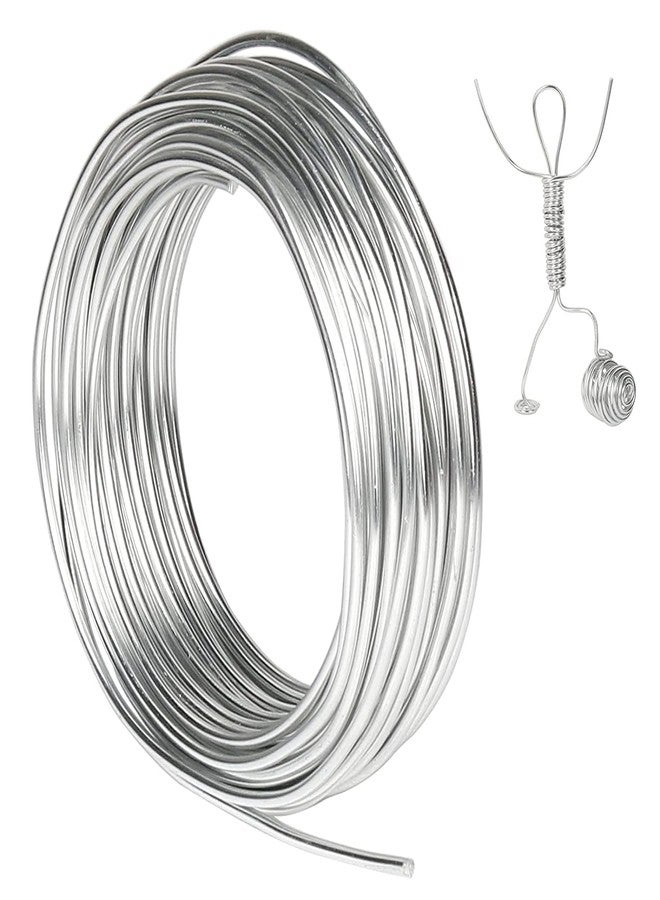 POWER HUB 14 Gauge (2MM) - 10 Meters Aluminium Silver Art and Craft Wire for Jewellery Making, Flower Decoration and Floral Arrangement -Size 2mm - Image 1